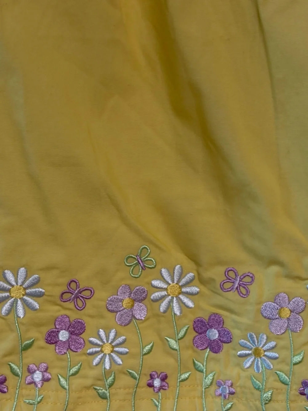 Gymboree Girl’s Yellow Floral Tunic Size 3T Embroidered Bow Accents Cottagecore